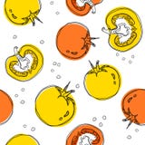 Modelo inconsútil de la mezcla del tomate, estilo del garabato para el uso como papel pintado, papel de embalaje, fondo o context libre illustration Modelo inconsútil de la mezcla del tomate, estilo del garabato para el uso como papel pintado, papel de embalaje, fondo o context libre illustration