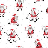 Modelo inconsútil de la Navidad con Papá Noel ilustración del vector Modelo inconsútil de la Navidad con Papá Noel ilustración del vector