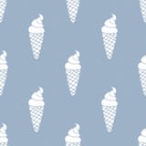 Modelo inconsútil de los conos de helado Fondo azul dibujado mano del vector Modelo de la materia textil ilustración del vector Modelo inconsútil de los conos de helado Fondo azul dibujado mano del vector Modelo de la materia textil ilustración del vector