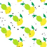 Modelo inconsútil de los limones y de las cales ilustración del vector Modelo inconsútil de los limones y de las cales ilustración del vector