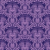 Modelo inconsútil del damasco que repite el fondo Ornamento floral rosado azul en estilo barroco libre illustration Modelo inconsútil del damasco que repite el fondo Ornamento floral rosado azul en estilo barroco libre illustration