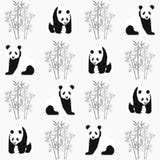 Modelo inconsútil del panda y de bambú con Tienda extrema del deporte ilustración del vector Modelo inconsútil del panda y de bambú con Tienda extrema del deporte ilustración del vector