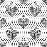 Modelo inconsútil del punto del corazón blanco y negro brillante del arte, vector stock de ilustración Modelo inconsútil del punto del corazón blanco y negro brillante del arte, vector stock de ilustración