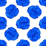 Modelo inconsútil del vector con la rosa del azul watercolor libre illustration Modelo inconsútil del vector con la rosa del azul watercolor libre illustration