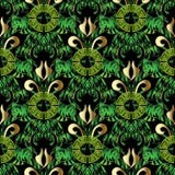 Modelo inconsútil del vector griego frondoso verde Ornam abstracto floral stock de ilustración Modelo inconsútil del vector griego frondoso verde Ornam abstracto floral stock de ilustración