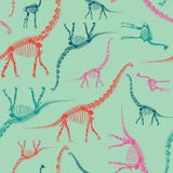 Modelo inconsútil esquelético del dinosaurio en la menta Papel pintado brillante y colorido stock de ilustración Modelo inconsútil esquelético del dinosaurio en la menta Papel pintado brillante y colorido stock de ilustración