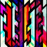 Modelo inconsútil geométrico brillante con efecto del grunge ilustración del vector Modelo inconsútil geométrico brillante con efecto del grunge ilustración del vector