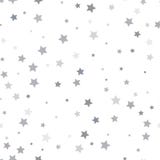 Modelo inconsútil moderno blanco abstracto con las estrellas de plata Vector ilustración del vector Modelo inconsútil moderno blanco abstracto con las estrellas de plata Vector ilustración del vector