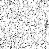 Modelo inconsútil musical abstracto con las notas negras sobre el fondo blanco Foto de archivo Modelo inconsútil musical abstracto con las notas negras sobre el fondo blanco Foto de archivo
