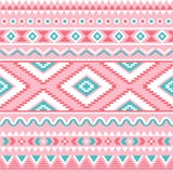 Modelo inconsútil tribal, fondo rosado y verde azteca ilustración del vector Modelo inconsútil tribal, fondo rosado y verde azteca ilustración del vector