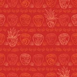 Modelo tropical de la repetición del complejo playero de las plantas en conserva rojas del vector Conveniente para el papel de re stock de ilustración Modelo tropical de la repetición del complejo playero de las plantas en conserva rojas del vector Conveniente para el papel de re stock de ilustración