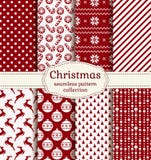 Modelos inconsútiles de la Navidad y del invierno Sistema del vector stock de ilustración Modelos inconsútiles de la Navidad y del invierno Sistema del vector stock de ilustración
