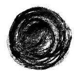 Moderiktig dragen grafisk cirkel för grunge hand Sjaskiga borsteslaglängder och textur Svart färgpulver isolerad vektorform royaltyfri illustrationer Moderiktig dragen grafisk cirkel för grunge hand Sjaskiga borsteslaglängder och textur Svart färgpulver isolerad vektorform royaltyfri illustrationer