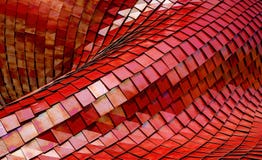 Modern architecture building composed of metal red tiles. royalty free stock image Modern architecture building composed of metal red tiles. royalty free stock image