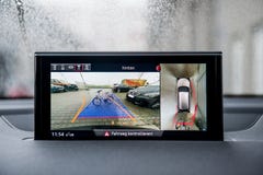 Modern backup camera monitor in car show obstacles royalty free stock photography Modern backup camera monitor in car show obstacles royalty free stock photography
