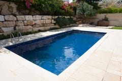 Modern Backyard With Swimming Pool Stock Image