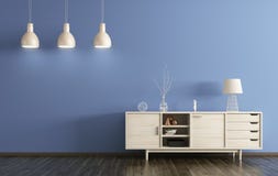 Modern binnenland van woonkamer met het houten opmaker 3d teruggeven royalty-vrije illustratie Modern binnenland van woonkamer met het houten opmaker 3d teruggeven royalty-vrije illustratie