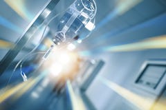Modern building hallway, unfocused background royalty free stock photography Modern building hallway, unfocused background royalty free stock photography