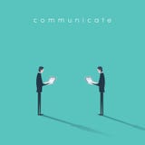 Modern business communication concept vector with two businessman working on laptops. royalty free illustration Modern business communication concept vector with two businessman working on laptops. royalty free illustration