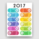 Modern Calendar for 2017 New Year stock illustration Modern Calendar for 2017 New Year stock illustration