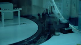 Modern electronic equipment in the new chemical laboratory. Automated equipment operation at a medical research stock video Modern electronic equipment in the new chemical laboratory. Automated equipment operation at a medical research stock video