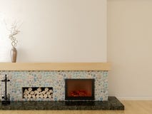 Modern Fireplace Stock Image Modern Fireplace Stock Image