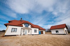 Modern home under construction royalty free stock images Modern home under construction royalty free stock images