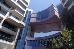 Modern hotel architecture against a blue sky. stock photo Modern hotel architecture against a blue sky. stock photo