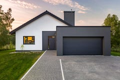 Modern house with big garage