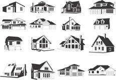 Modern Houses Icons Royalty Free Stock Image Modern Houses Icons Royalty Free Stock Image