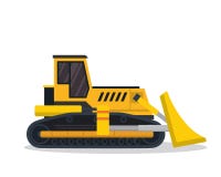 Modern illustration för medel för bulldozerlägenhetkonstruktion vektor illustrationer Modern illustration för medel för bulldozerlägenhetkonstruktion vektor illustrationer