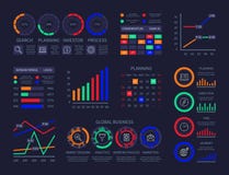 Modern infographic hud timeline statistics finance charts information visualization illustration data analysis research royalty free illustration Modern infographic hud timeline statistics finance charts information visualization illustration data analysis research royalty free illustration
