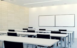 Modern inre av affärskonferensrum med den tomma bildskärmskärmen för presentation Royaltyfri Fotografi Modern inre av affärskonferensrum med den tomma bildskärmskärmen för presentation Royaltyfri Fotografi