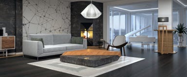 Modern interior design of living room. (3d Render Modern interior design of living room. (3d Render