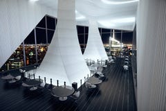 Modern Interior Of A Large Restaurant With Black Floors And Lar Stock Images Modern Interior Of A Large Restaurant With Black Floors And Lar Stock Images