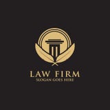 Modern Law Firm Logo design inspiration - pillar and feather vector royalty free illustration Modern Law Firm Logo design inspiration - pillar and feather vector royalty free illustration