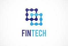 Logo concept for fintech and digital finance industry vector illustration Logo concept for fintech and digital finance industry vector illustration