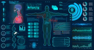 Modern medical examination HUD style. stock illustration Modern medical examination HUD style. stock illustration