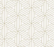 Modern simple geometric vector seamless pattern with gold line texture on white background. Light abstract wallpaper royalty free illustration Modern simple geometric vector seamless pattern with gold line texture on white background. Light abstract wallpaper royalty free illustration
