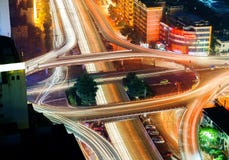 Modern urban viaduct at night Stock Photo Modern urban viaduct at night Stock Photo