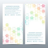 2 of modern vertical scientific banners. Molecular structure of DNA and neurons. Geometric abstract background. Medicine. Science, technology, business and Royalty Free Illustration 2 of modern vertical scientific banners. Molecular structure of DNA and neurons. Geometric abstract background. Medicine. Science, technology, business and Royalty Free Illustration
