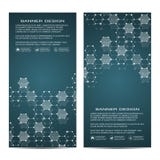 2 of modern vertical scientific banners. Molecular structure of DNA and neurons. Geometric abstract background. Medicine. Science, technology, business and Vector Illustration 2 of modern vertical scientific banners. Molecular structure of DNA and neurons. Geometric abstract background. Medicine. Science, technology, business and Vector Illustration