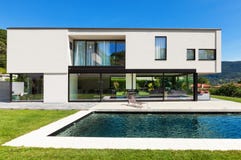 Modern Villa With Pool Stock Image Modern Villa With Pool Stock Image