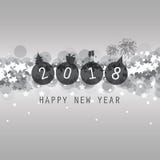 Moderne Design-Schablone des Art-Silber-Grey New Year Card, der Abdeckung oder des Hintergrundes - 2018 stock abbildung Moderne Design-Schablone des Art-Silber-Grey New Year Card, der Abdeckung oder des Hintergrundes - 2018 stock abbildung