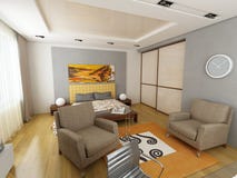 Moderne Innenarchitektur (privat Wohnung 3d übertragen vektor abbildung Moderne Innenarchitektur (privat Wohnung 3d übertragen vektor abbildung