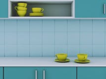 Moderne keuken 3d geef terug stock illustratie Moderne keuken 3d geef terug stock illustratie