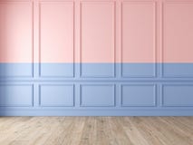 Moderne klassische doppelte Farbleerer Innenraum mit Wänden und Bretterboden lizenzfreie abbildung Moderne klassische doppelte Farbleerer Innenraum mit Wänden und Bretterboden lizenzfreie abbildung