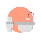 Moderne Toilette, bathup Illustration - Vektor stock abbildung Moderne Toilette, bathup Illustration - Vektor stock abbildung