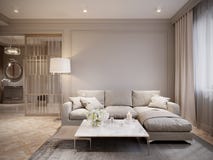 Moderner beige Gray Living Room Interior Design vektor abbildung Moderner beige Gray Living Room Interior Design vektor abbildung