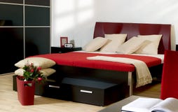 Modernes Schlafzimmer stockfoto Modernes Schlafzimmer stockfoto